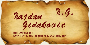 Najdan Gidaković vizit kartica